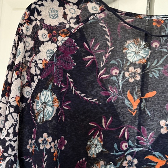 FP Movement by Free People Floral Blouse - Dark Purple and White - Picture 10 of 15